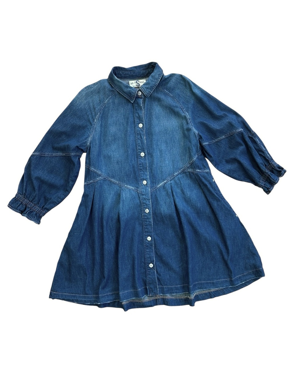 We The Free Free People Hannah Oversized Denim Button Front Mini Dress